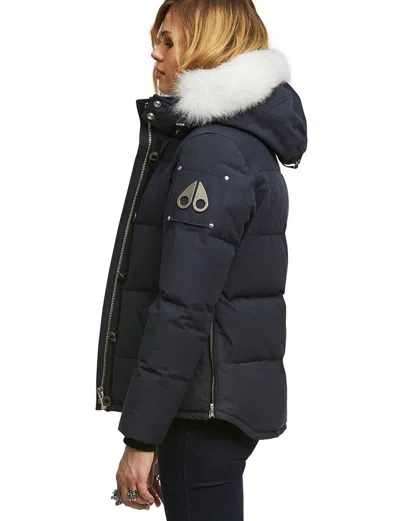 Moose Knuckles 3q Fur-trim Hooded Jacket In Black