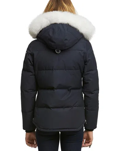 Moose Knuckles 3q Fur-trim Hooded Jacket In Black