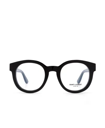 Saint Laurent Black Circular Flat Mirror In Black