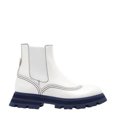 Alexander Mcqueen Wander Chelsea Boots In White