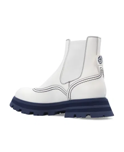 Alexander Mcqueen Wander Chelsea Boots In White