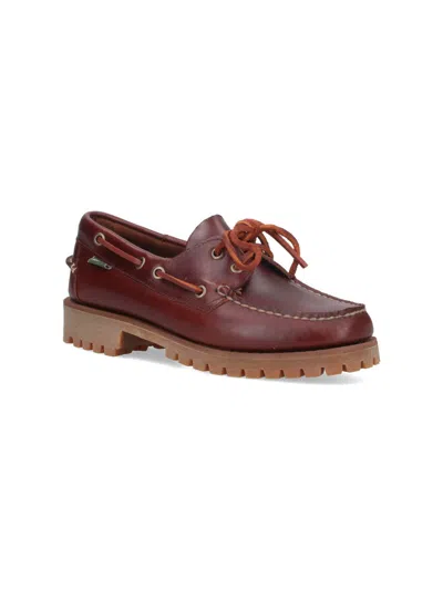 Sebago Ranger Waxy Leather Moccasins In Brown