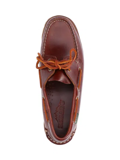 Sebago Ranger Waxy Leather Moccasins In Brown