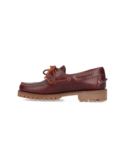 Sebago Ranger Waxy Leather Moccasins In Brown