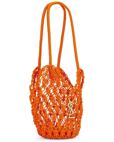 Saint Laurent Logo Shoulder Bag In Orange