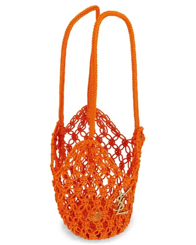 Saint Laurent Logo Shoulder Bag In Orange