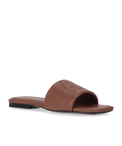 Anine Bing Square Toe Flat Sandals In Blue