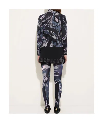 Pucci Orchidee Print High-neck Wool Sweater In Black