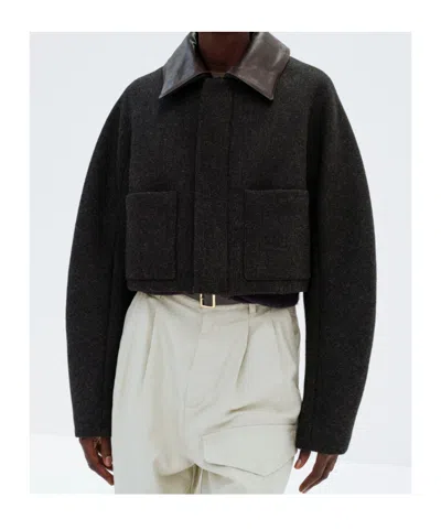 Auralee Pocket Collared Jacket In Gray