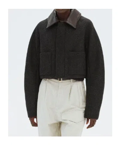 Auralee Pocket Collared Jacket In Gray