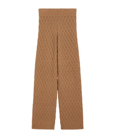 Max Mara Long, Camel-yarn Trousers In Brown