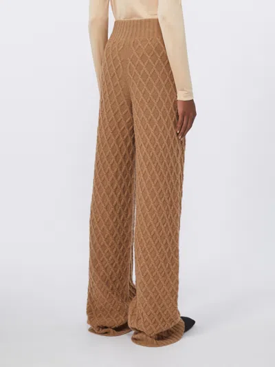 Max Mara Long, Camel-yarn Trousers In Brown