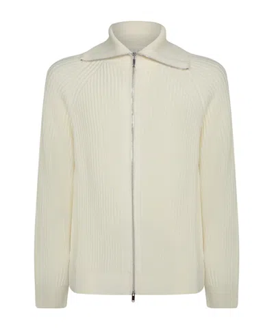 Incotex High-collar Zip Knitwear In White