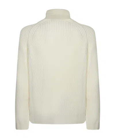 Incotex High-collar Zip Knitwear In White