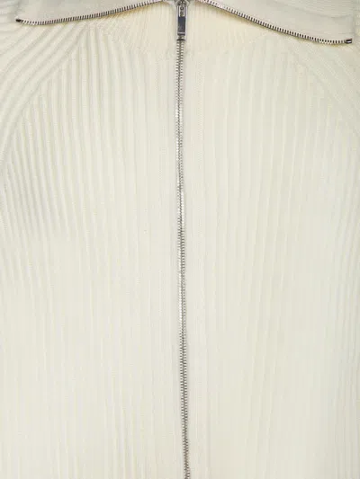 Incotex High-collar Zip Knitwear In White
