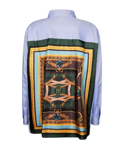 Robert Friedman Panelled Shirt In Blue