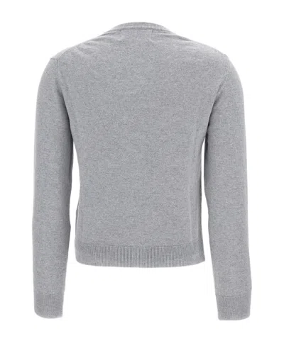 Alessandro Enriquez Crewneck Cardigan In Gray