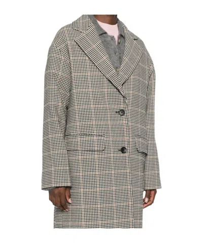 Tagliatore Houndstooth Pattern Wool Coat Pockets In Gray