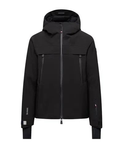 Moncler Chanavey Hooded Ski Jacket In Black
