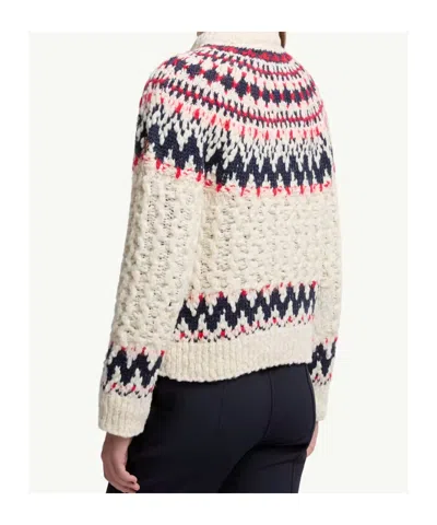 Moncler Grenoble Geometric Jacquard Wool Blend Jumper In Multi