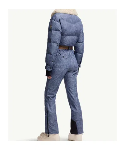 Moncler Shearling-trimmed Down Ski Suit In Multi