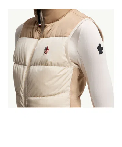 Moncler Grenoble Colorblock Down Ski Suit In Brown