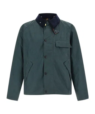 Barbour Collared Button-up Jacket In Green