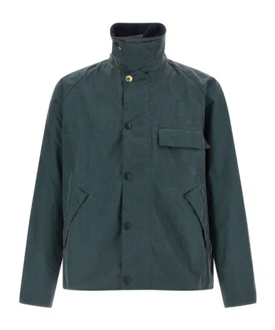 Barbour Collared Button-up Jacket In Green
