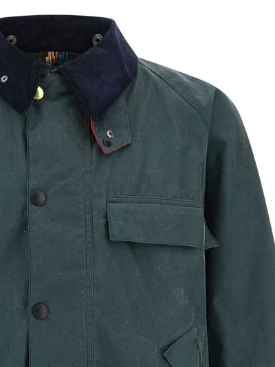 Barbour Collared Button-up Jacket In Green