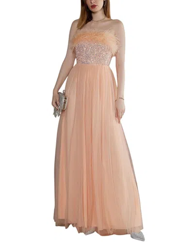 Juliet Roses Maxi Dress In Orange