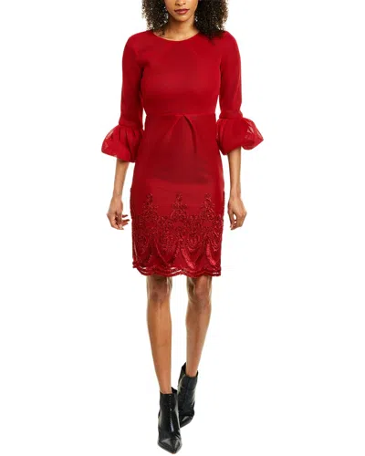 Issue New York Mesh Sheath Dress In Red