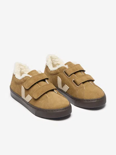 Veja Kids Suede Small Esplar Winter Trainers In Brown