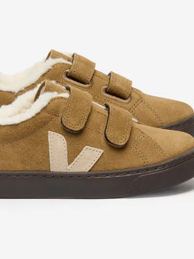 Veja Kids Suede Small Esplar Winter Trainers In Brown