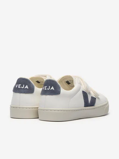 Veja Boys Leather Small Esplar Trainers In White