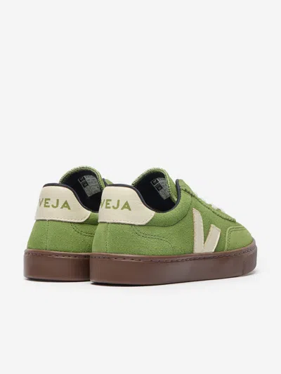Veja Kids Suede Small Volley Trainers In Green