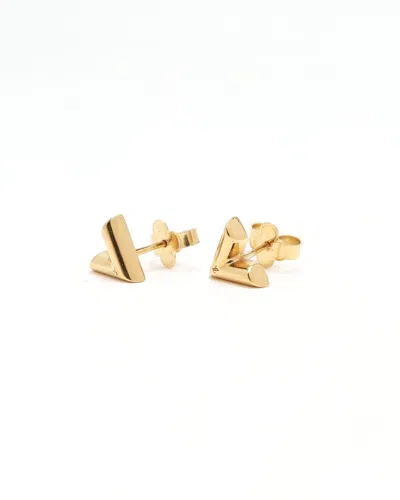 Pre-owned Louis Vuitton Essential V Stud Earrings In Gold