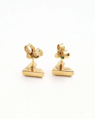 Pre-owned Louis Vuitton Essential V Stud Earrings In Gold