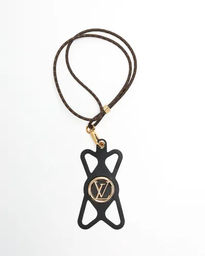 Pre-owned Louis Vuitton Monogram Louise Phone Holder In Black