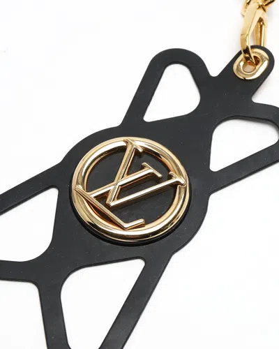 Pre-owned Louis Vuitton Monogram Louise Phone Holder In Black
