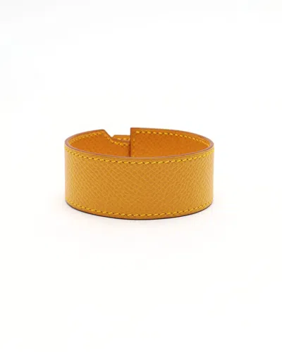 Pre-owned Hermes Hermès Artemis Leather Bracelet In Yellow