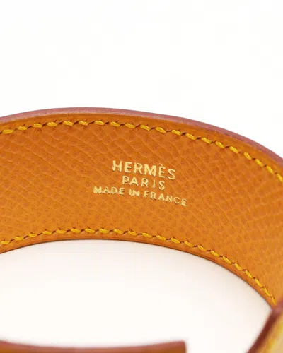 Pre-owned Hermes Hermès Artemis Leather Bracelet In Yellow