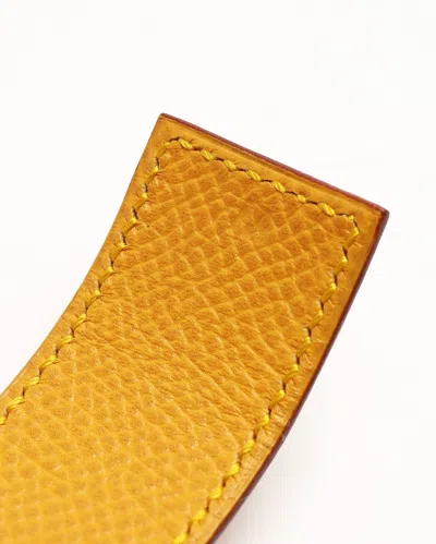 Pre-owned Hermes Hermès Artemis Leather Bracelet In Yellow