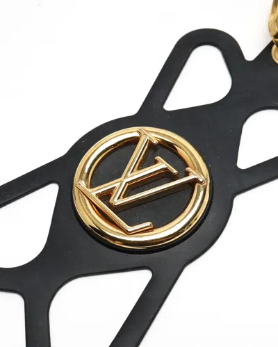 Pre-owned Louis Vuitton Monogram Louise Phone Holder In Black