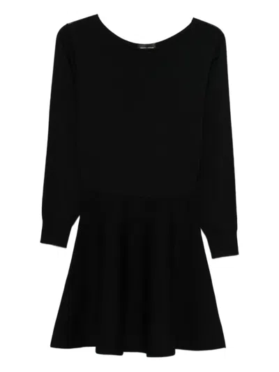 Roberto Collina Long-sleeved Wool Flared Dress Clothing In Black
