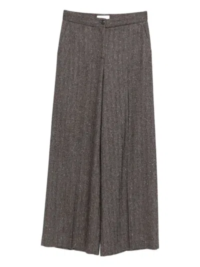 Via Masini 80 Brown Wide-leg Pants In Brown