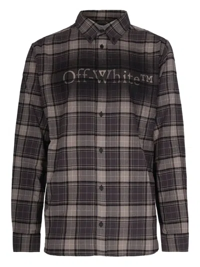Off-white Plaid Long Sleeve Shirt In Gray