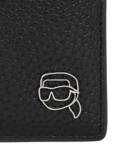 Karl Lagerfeld Logo-embossed Bifold Wallet In Black