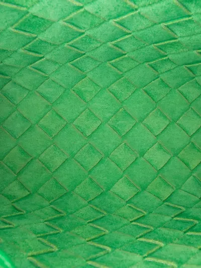 Pre-owned Bottega Veneta 2012-2025 Mini Lambskin Intrecciato Loop Camera Bag Crossbody Bag In Green