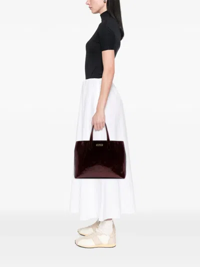 Pre-owned Louis Vuitton 2021-2025 Monogram Vernis Wilshire Mm Tote Bag In Red