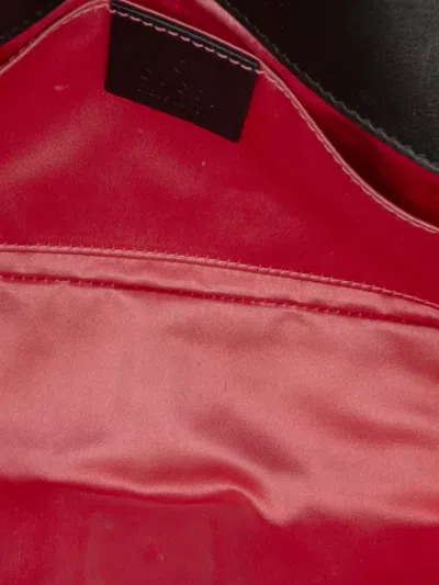 Pre-owned Gucci 2016-2025 Small Gg Marmont Matelasse Velvet Shoulder Bag In Black